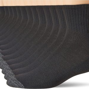Men's Polyester Half Cushion Ankle Socks, 12-Pairs